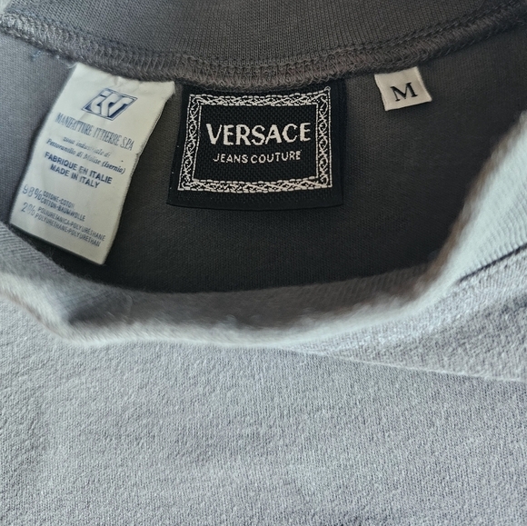 Versace Charcoal Long Sleeve Men's Tee - Picture 7 of 7
